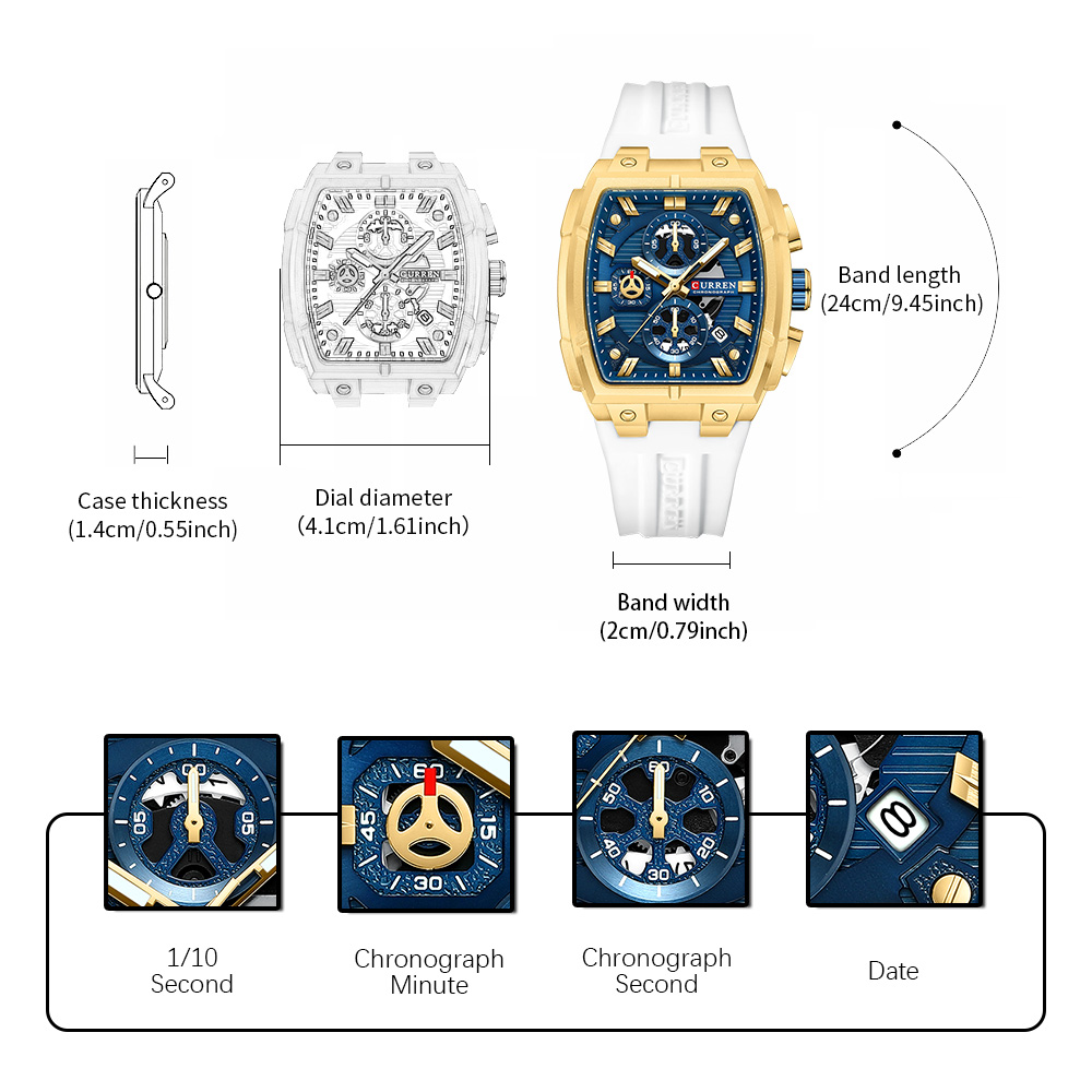 CURREN Luxury Vintage Watch fo - Edge Tape Roll recension och pris
